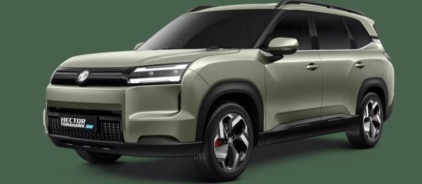 MG Hector-Tomahawk-EV in Khaki Green